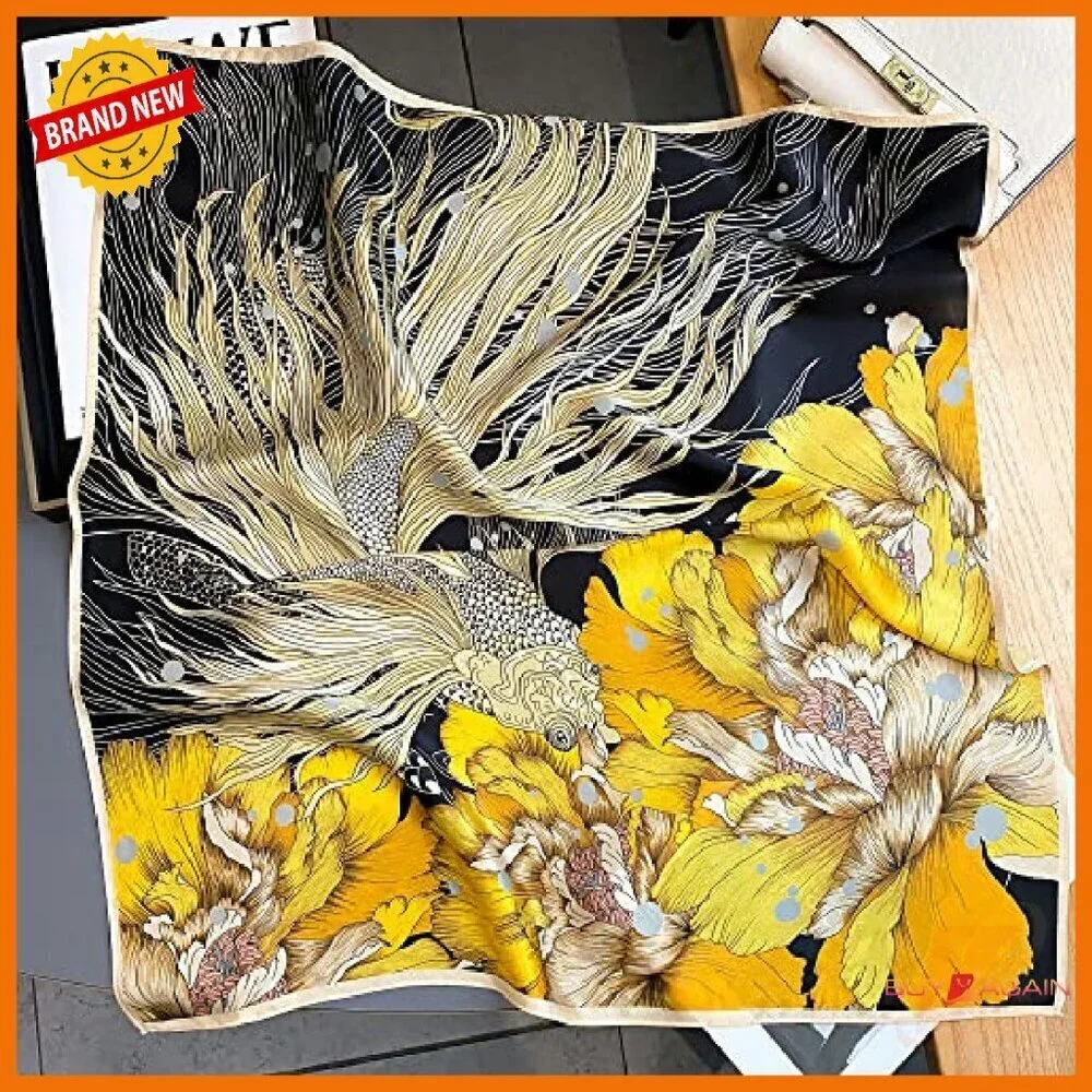 100% Pure Mulberry Silk Square Scarf 26x26 Versatile Accessory